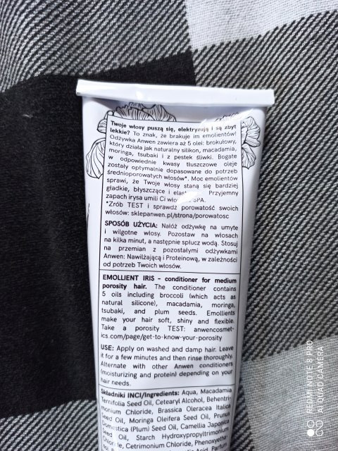 Anwen Odżywka do włosów o średniej porowatości, Emolientowy Irys