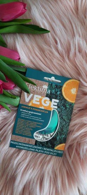 Efektima Vege, Płatki pod oczy, Hydrożelowe, Przeciwzmarszczkowe i rewitalizujące, Jarmuż & Pomarańcza