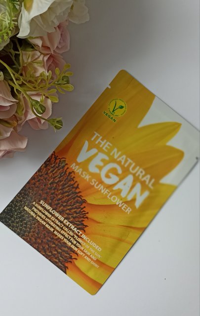 CNF Cosmetics She's Lab, Vegan, Maska do twarzy w płacie, The Natural Vegan Mask Sunflower