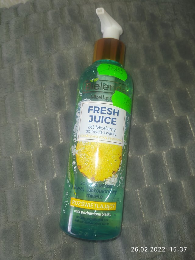 Bielenda Fresh Juice, Żel micelarny do twarzy, Rozświetlający, Sok z ananasa i kwas laktobionowy micele