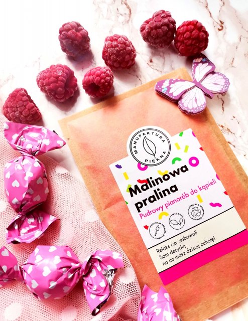 Marba Cosmetics Manufaktura Piękna, Pudrowy pianorób do kąpieli, Malinowa pralina