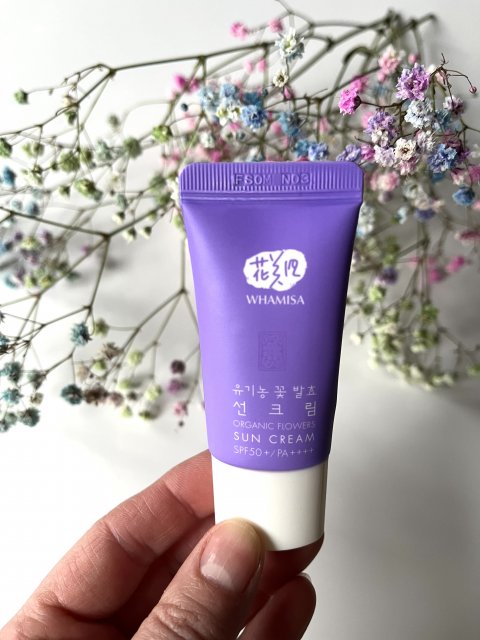 WHAMISA Krem do twarzy, Organic Flowers Sun Cream, Ochronny, SPF50+/PA++++