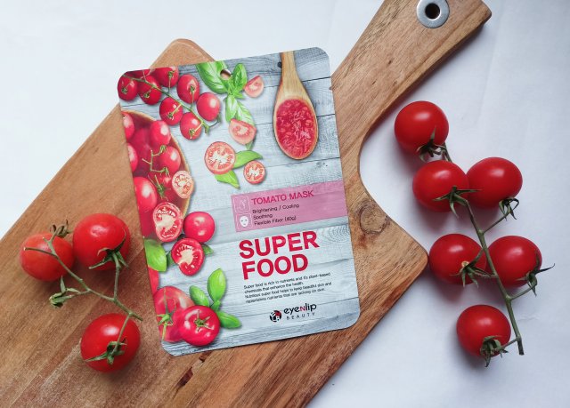 Eyenlip Beauty Maska do twarzy w płacie, Superfood Tomato, O działaniu rozjaśniającym i chłodzącym