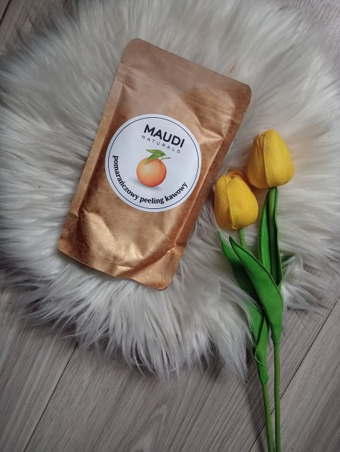 Maudi Naturals Peeling do ciała, Kawowy, Pomarańczowy