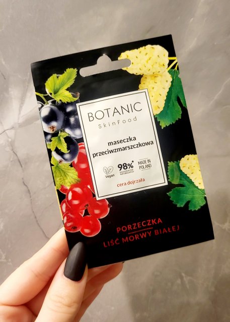 Botanic SkinFood Maseczka do twarzy, Przeciwzmarszczkowa, Cera dojrzała, Porzeczka, liść morwy białej
