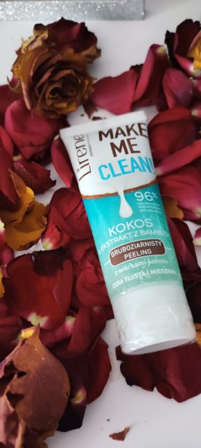 Lirene Make Me Clean!, Peeling do twarzy, Gruboziarnisty, Cera tłusta i mieszana, Kokos & Ekstrakt z bambusa