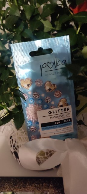 Polka Glitter, Maska do twarzy, Peel-off, Rozświetlenie + ujędrnienie, Len