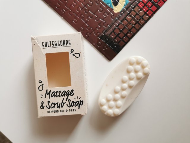 Salts & Soaps Mydło w kostce, Peelingujące, Massage & Scrub Soap, Argan Oil & oats