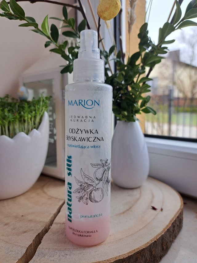 Marion Natura Silk, Jedwabna Kuracja, Świetlisty Połysk, Odżywka w sprayu do włosów