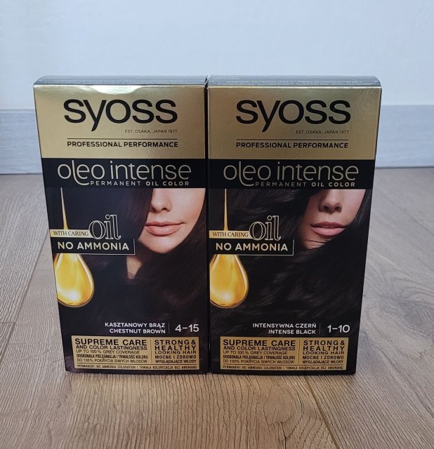 Syoss Oleo Intense, Permament Color, Farba do włosów, nr 1-10 Intensywna Czerń