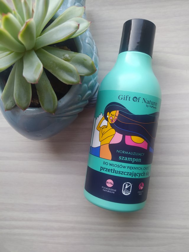Vis Plantis Gift of Nature, Szampon do włosów, Normalizujący, Włosy piękne, choć przetłuszczające się