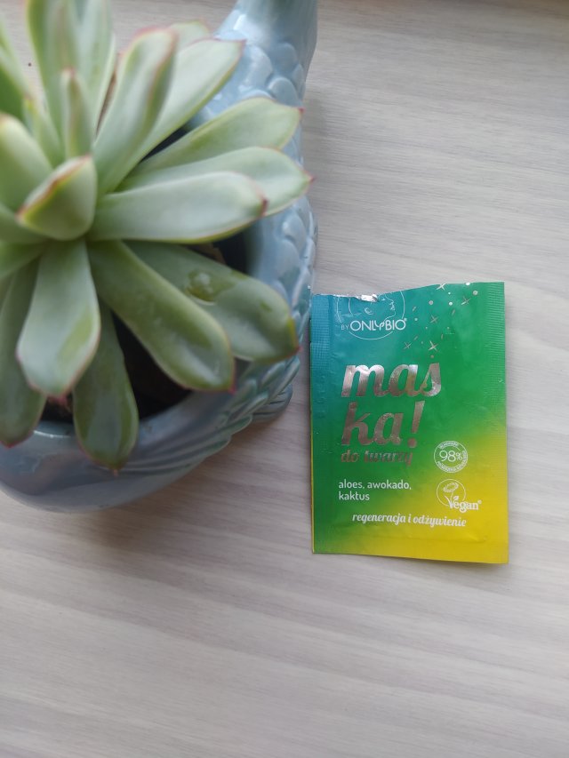 OnlyBio Maseczka do twarzy, Aloes, Awokado, Kaktus, Regeneracja i odżywienie