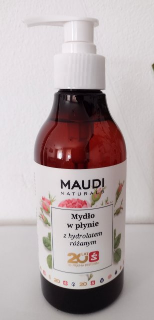 Maudi Naturals Mydło w płynie, Z hydrolatem różanym