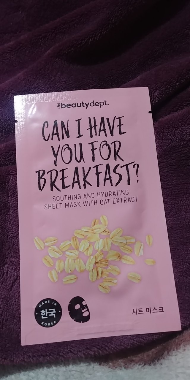 The Beauty Dept. Maseczka do twarzy w płacie, Can I Have You For Breakfast? Z ekstraktem z owsa