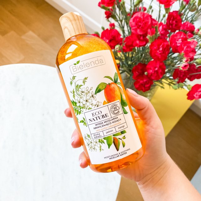 Bielenda Eco Nature, Woda micelarna, Nawilżająco-kojąca, Śliwka kakadu + jaśmin + mango 