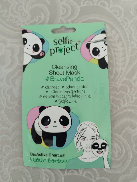 Selfie Project Maska do twarzy w płacie, Na tkaninie, #BravePanda