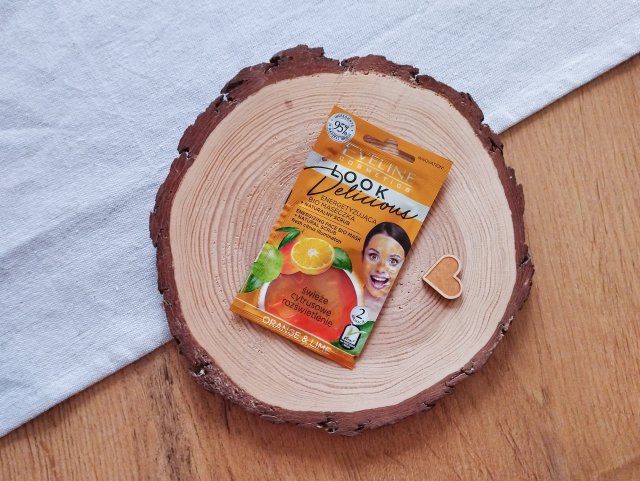 Eveline Look Delicious, Maseczka do twarzy, Energetyzująca, Bio, Z naturalnym peelingiem, Pomarańcza i limonka