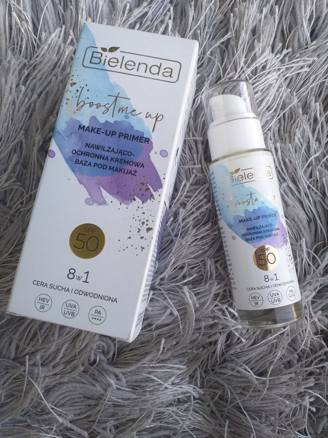 Bielenda Boost Me Up, Baza pod makijaż, Nawilżająco-ochronna, SPF50, 8w1, Cera sucha i odwodniona