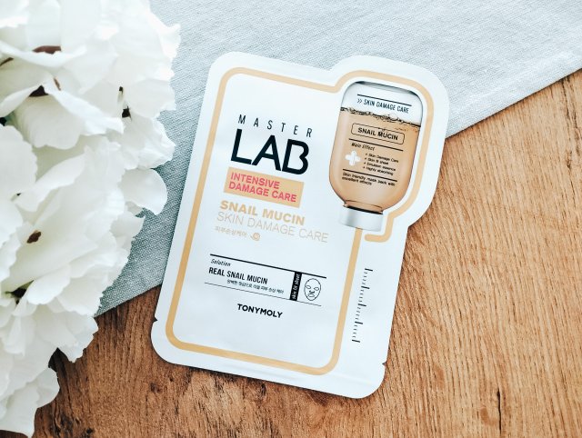Tony Moly Master Lab, Snail Mucin, Damage Care, Maska do twarzy w płachcie ze śluzem ślimaka
