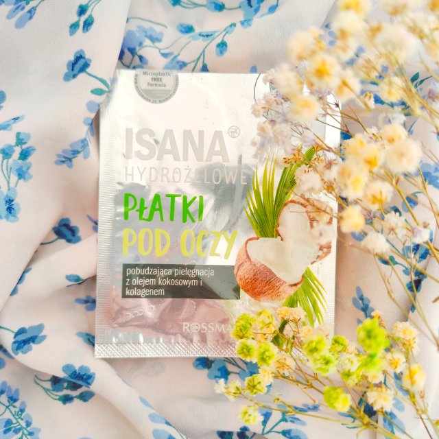 Isana Płatki pod oczy, Hydrożelowe, Pobudzająca pielęgnacja, Z olejem kokosowym i kolagenem 
