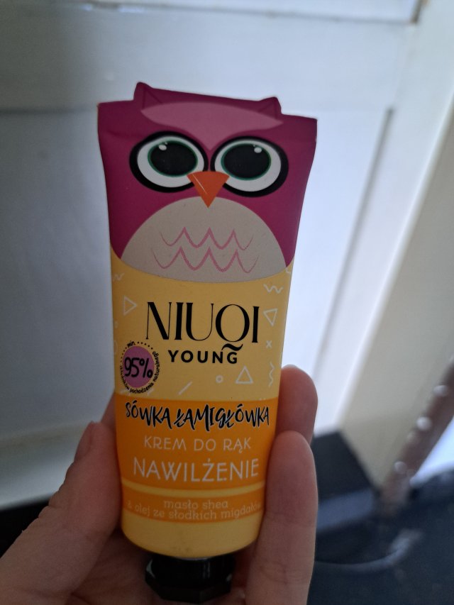 NIUQI Young, krem do rąk, Sówka Łamigłówka, Nawilżenie, Masło Shea i olej ze Słodkich Migdałów 