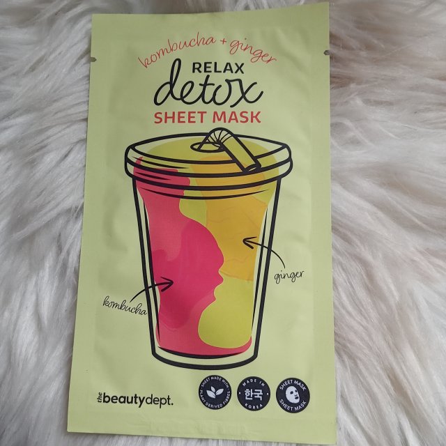 The Beauty Dept. Maseczka do twarzy w płacie, Relax Detox Sheet Mask, Kombucha + Ginger