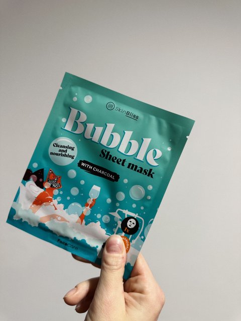 SkinBliss Maska do twarzy w płacie, Bubble Sheet Mask, Charcoal
