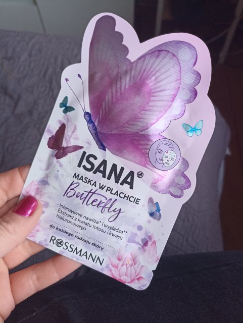 Isana Maska do twarzy w płacie, Butterfly, Ekstrakt z lotosu i hialuron