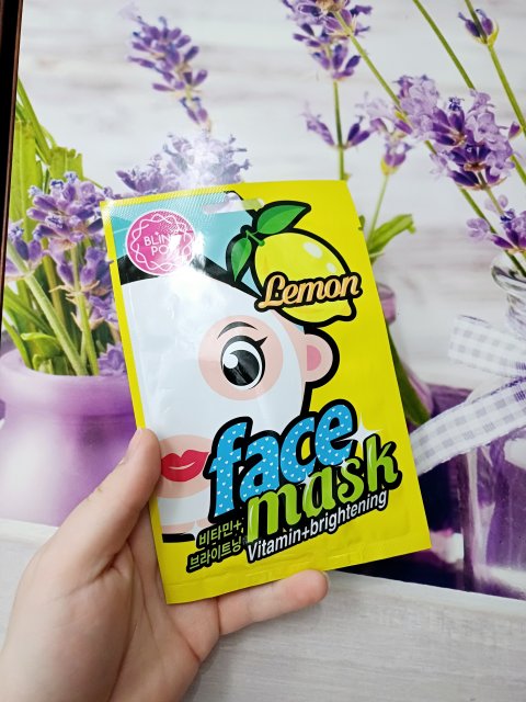 BLING POP Maska do twarzy w płacie, Vitamin + Brightening, Lemon