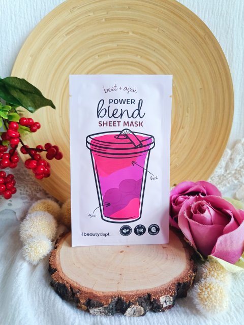 The Beauty Dept. Maseczka do twarzy w płacie, Power Blend Sheet Mask, Beet + Acai