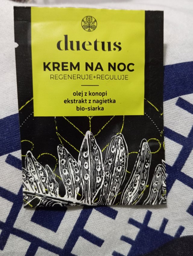 Sylveco Duetus, Krem do twarzy, Na noc, Regeneruje + Reguluje, Olej z konopi