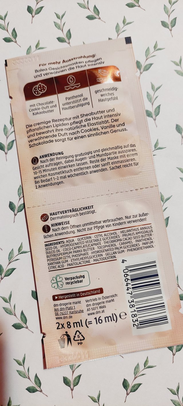 Ciasteczkowa maseczka