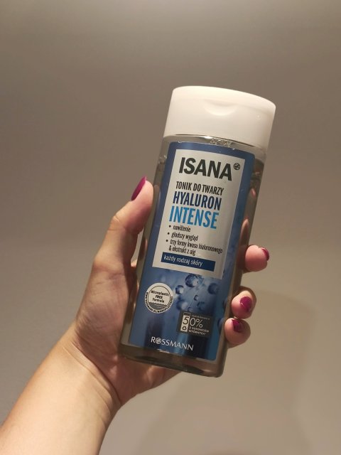 Isana Tonik do twarzy, Hyaluron Intense, Nawilżający, 3 formy kwasu hialuronowego i ekstrakt z alg 