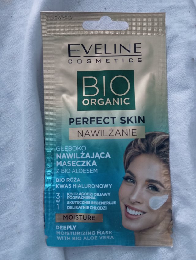 Eveline Bio Organic, Maseczka do twarzy, Perfect Skin, Głęboko nawilżająca z bio aloesem