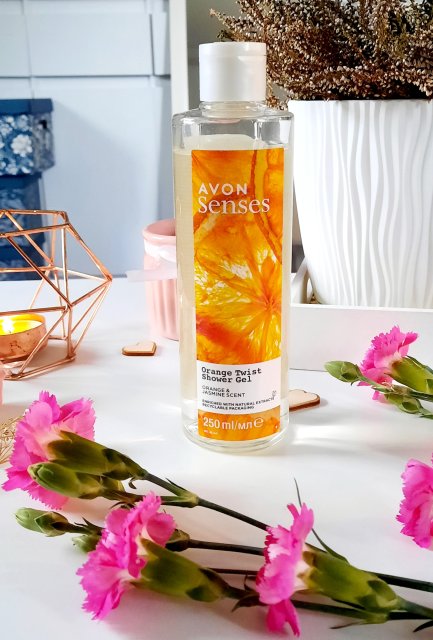 Avon Senses, Żel pod prysznic, Orange Twist, Orange & Jasmine Scent