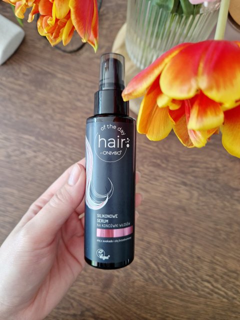 OnlyBio Hair of the Day, Serum na końcówki włosów, Silikonowe, Olej z awokado i olej brzoskwiniowy