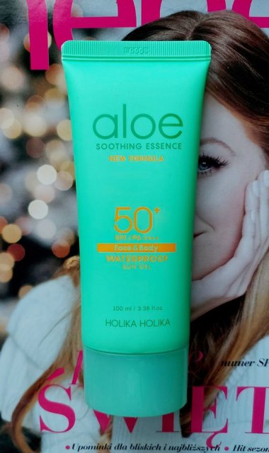 Holika Holika Aloe Waterproof Sun Gel SPF50+/PA++++, Żel do twarzy i ciała, Wodoodporny, Face&Body
