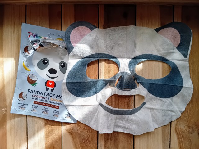 Montagne Jeunesse 7th Heaven, Maseczka do twarzy w płacie, Panda Face Mask, Coconut & Banana