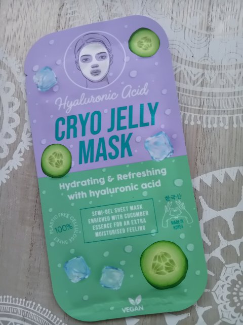 Maxbrands Marketing B.V. Maska do twarzy w płacie, Cryo Jelly Mask, Hydrating & Refreshing, z kwasem hialuronowym i ogórkiem