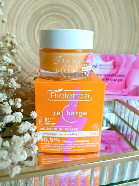 Bielenda Recharge, Żel-krem do twarzy, nawilżająco rozświetlający, 4w1