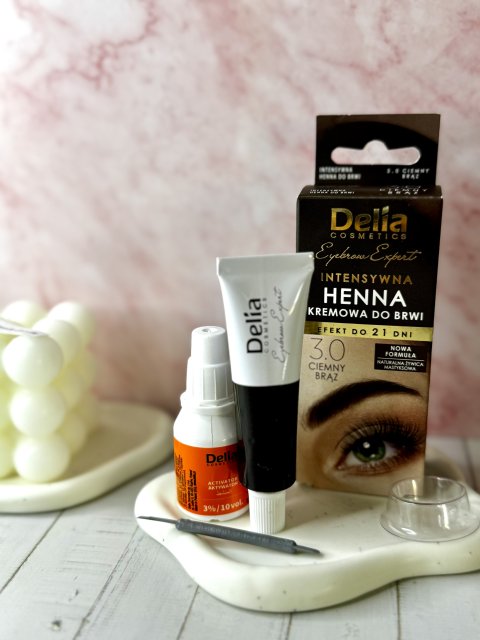 Delia Henna do brwi, Kremowa, nr 3.0 Ciemny brąz