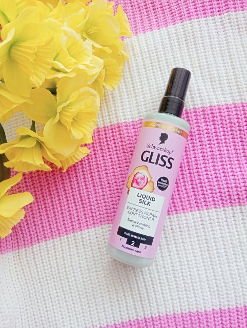 Schwarzkopf Gliss kur, Liquid Silk, Odżywka do włosów w sprayu, Ekspresowa, Z Ceramidami i Jedwabiem