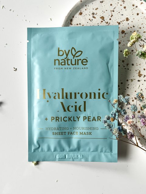 By nature Maseczka do twarzy w płacie, Hyaluronic Acid + Prickly Pear