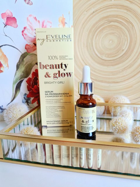 Eveline Beauty & Glow, Serum do twarzy, Na przebarwienia, Z kompleksem witaminy C+Cg 20%, Brighty Girl!
