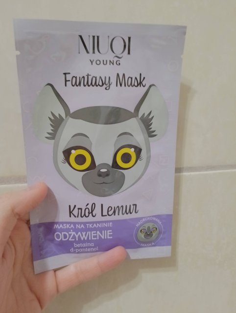 NIUQI Young, Fantasy Mask, Maska do twarzy na tkaninie, Odżywienie, Król Lemur 