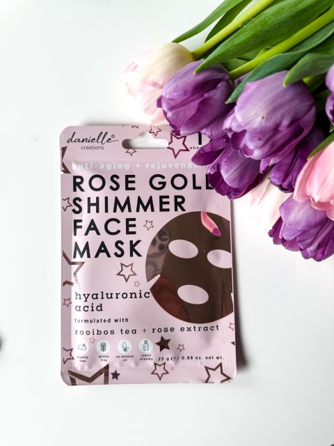 Danielle Creations Maska do twarzy w płacie, Rose Gold Shimmer Face Mask