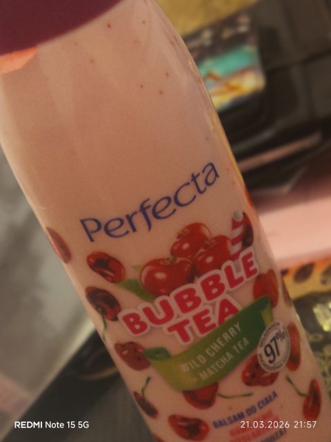 Perfecta Bubble Tea, Balsam do ciała, Nawilżenie i wygładzenie, Wiśnia, Wild Cherry + Matcha Tea