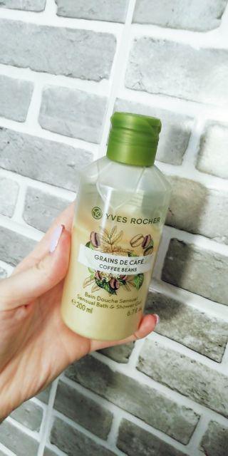 Yves Rocher Żel pod prysznic i do kąpieli, Kremowy, Ziarna kawy 