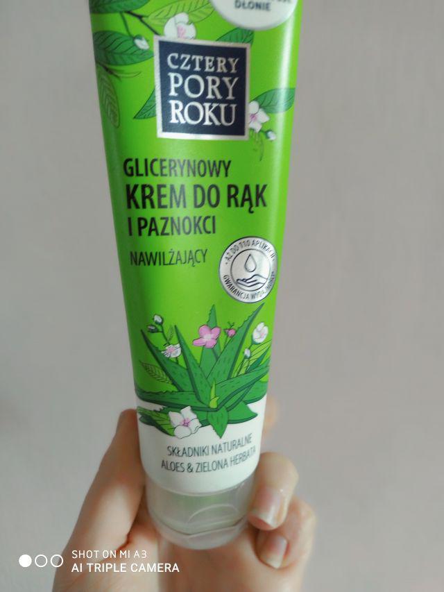 Cztery Pory Roku Krem do rąk, Glicerynowy, Nawilżający, Aloes i zielona herbata