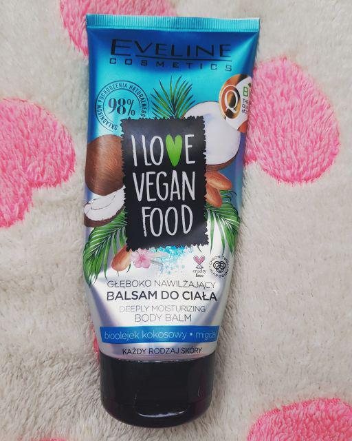 Eveline I Love Vegan Food, Balsam do ciała, Głęboko nawilżający, Bioolejek kokosowy i migdał